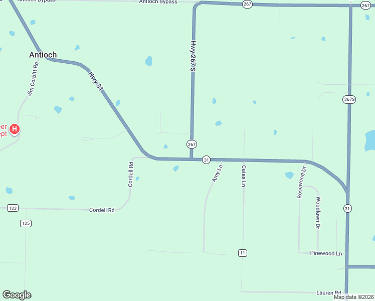map of restaurants, bars, coffee shops, grocery stores, and more near 3876 Arkansas 267 in Beebe