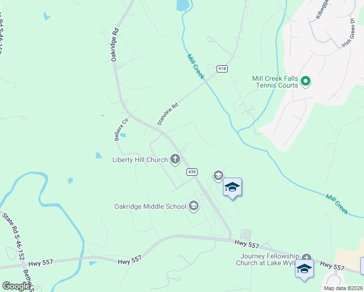 map of restaurants, bars, coffee shops, grocery stores, and more near 5788 Oakridge Road in Clover