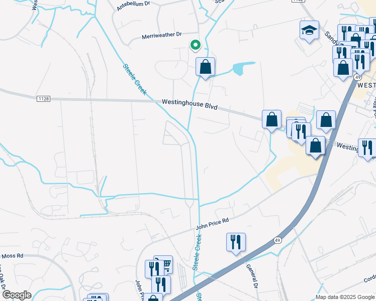 map of restaurants, bars, coffee shops, grocery stores, and more near in Charlotte
