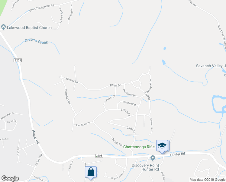 map of restaurants, bars, coffee shops, grocery stores, and more near 6171 Oilskin Drive in Ooltewah