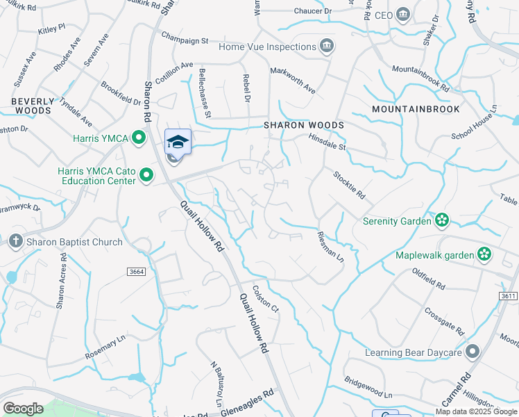 map of restaurants, bars, coffee shops, grocery stores, and more near 3009 Heathstead Place in Charlotte