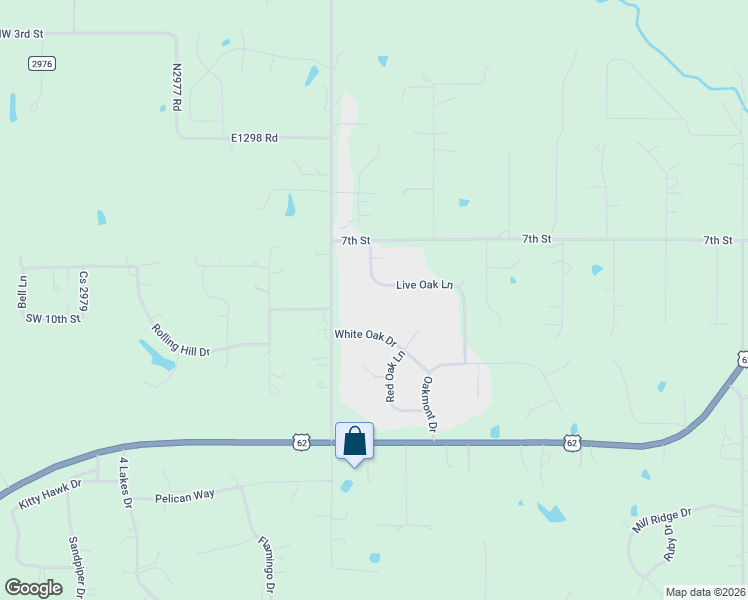 map of restaurants, bars, coffee shops, grocery stores, and more near 2445 White Oak Drive in Blanchard