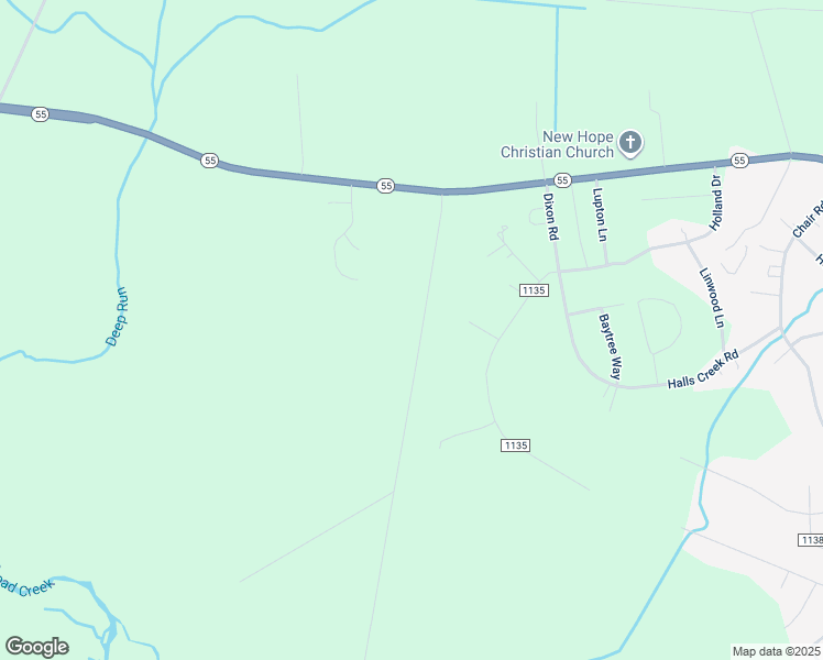map of restaurants, bars, coffee shops, grocery stores, and more near 298 Breighmere Drive in New Bern