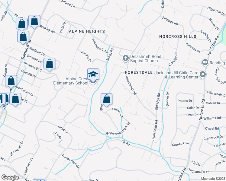map of restaurants, bars, coffee shops, grocery stores, and more near 4639 Sherry Lane in Red Bank