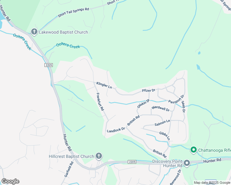 map of restaurants, bars, coffee shops, grocery stores, and more near 7358 Pfizer Drive in Ooltewah