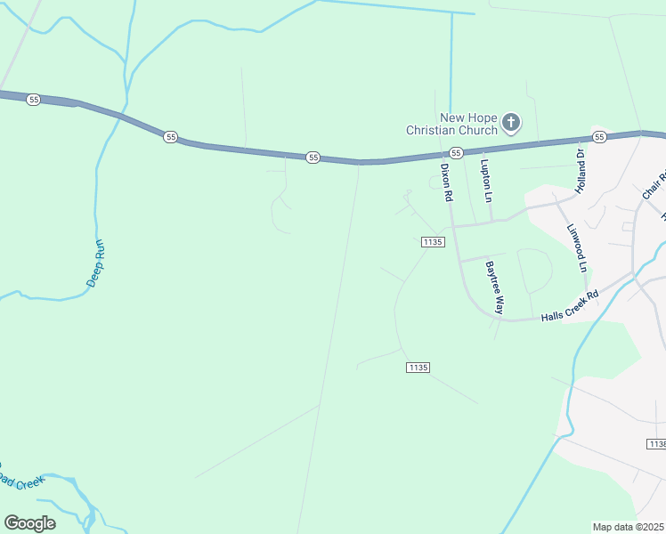 map of restaurants, bars, coffee shops, grocery stores, and more near 282 Breighmere Drive in New Bern