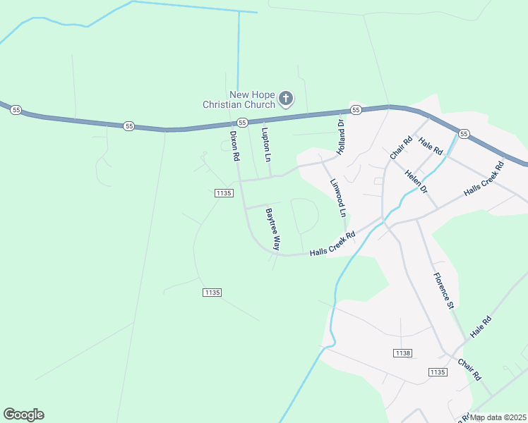 map of restaurants, bars, coffee shops, grocery stores, and more near 153 Baytree Way in New Bern