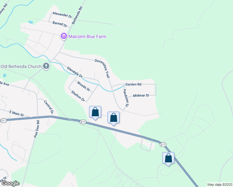 map of restaurants, bars, coffee shops, grocery stores, and more near 1103 Devonshire Trail in Aberdeen