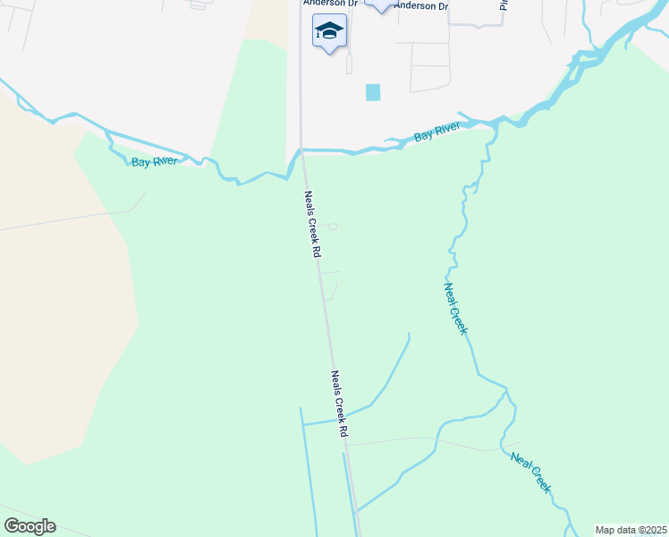 map of restaurants, bars, coffee shops, grocery stores, and more near 523 Neals Creek Road in Bayboro