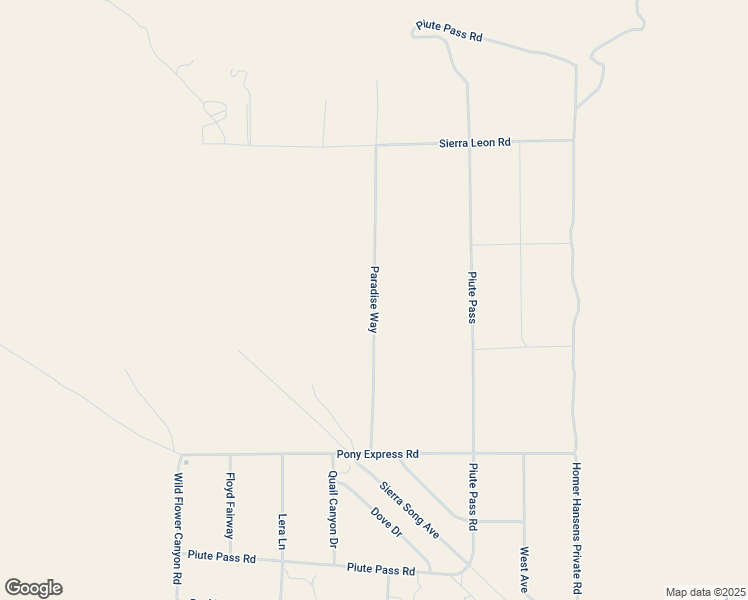 map of restaurants, bars, coffee shops, grocery stores, and more near Paradise Way in Kern County