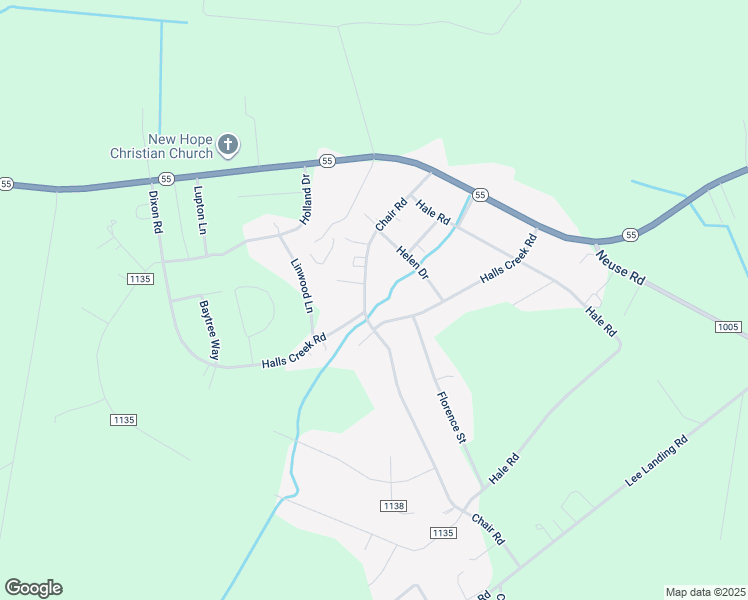 map of restaurants, bars, coffee shops, grocery stores, and more near 363 Chair Road in New Bern