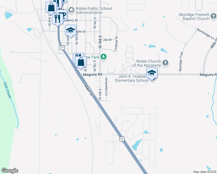 map of restaurants, bars, coffee shops, grocery stores, and more near 901 Susan Dr in Noble