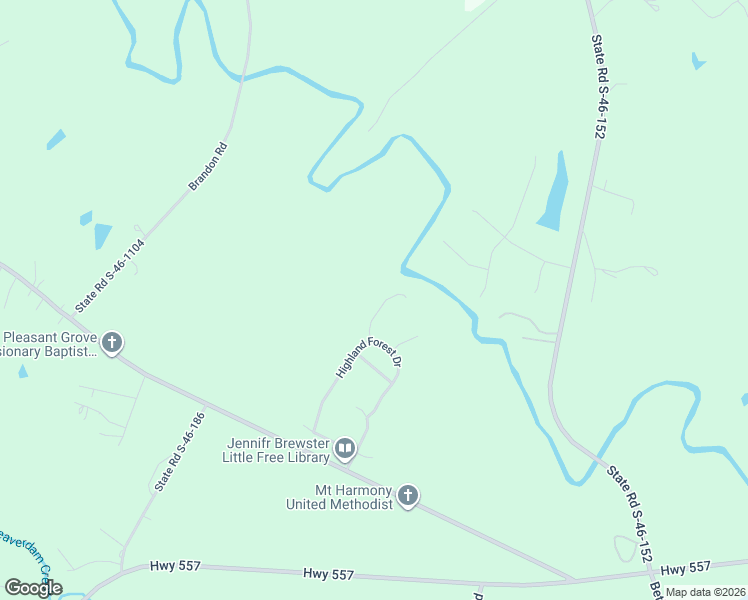 map of restaurants, bars, coffee shops, grocery stores, and more near 2023 Slippery Rock Cove in Clover