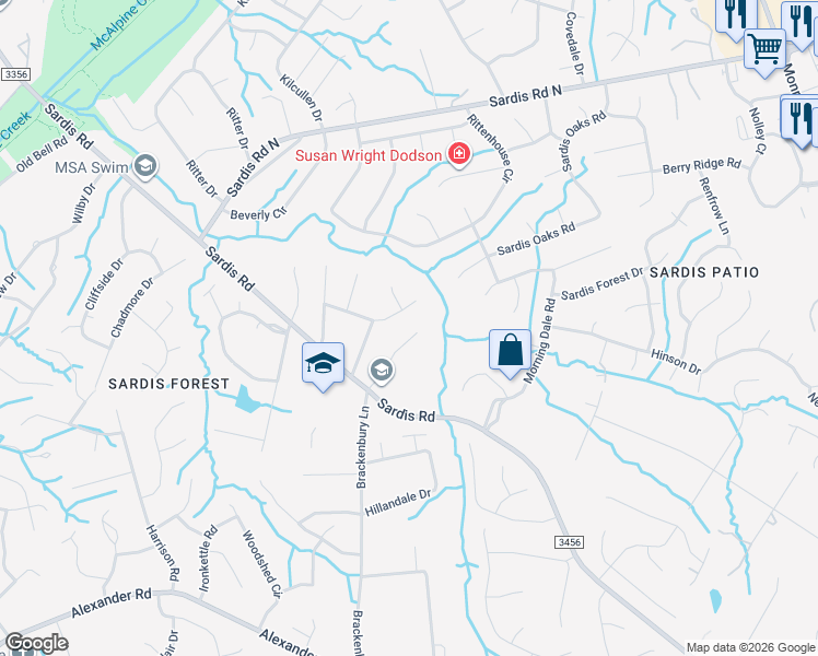 map of restaurants, bars, coffee shops, grocery stores, and more near in Charlotte