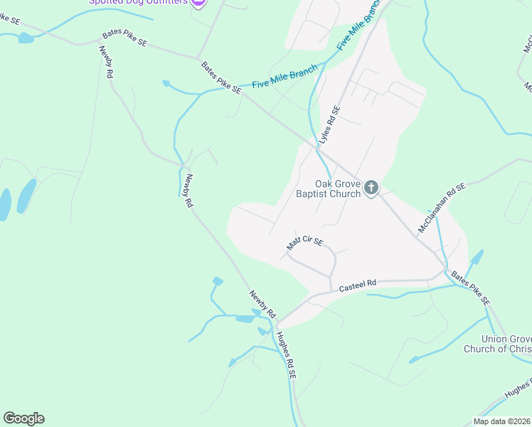 map of restaurants, bars, coffee shops, grocery stores, and more near 120 Lauren Drive Southeast in Cleveland