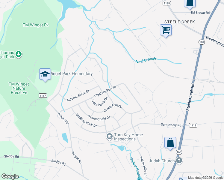 map of restaurants, bars, coffee shops, grocery stores, and more near 13131 Planters Row Dr in Charlotte