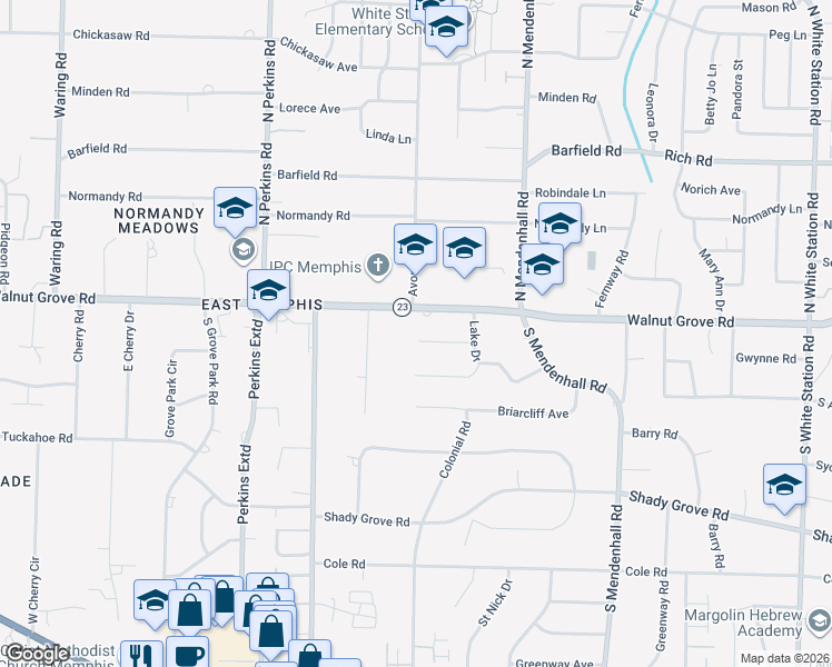 map of restaurants, bars, coffee shops, grocery stores, and more near 4784 Fleetgrove Avenue in Memphis