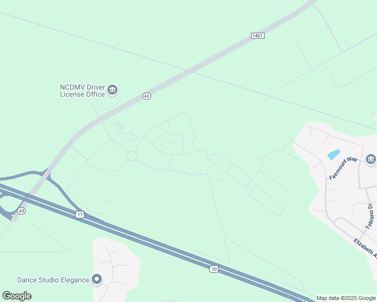 map of restaurants, bars, coffee shops, grocery stores, and more near 2003 Chiles Drive in New Bern