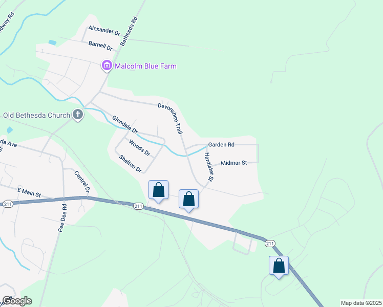 map of restaurants, bars, coffee shops, grocery stores, and more near 1103 Devonshire Trail in Aberdeen