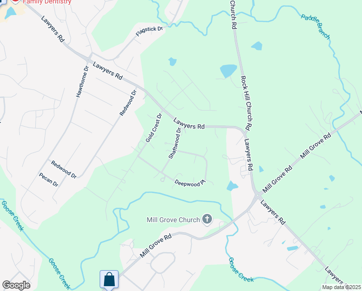 map of restaurants, bars, coffee shops, grocery stores, and more near 16416 Deepwood Place in Indian Trail