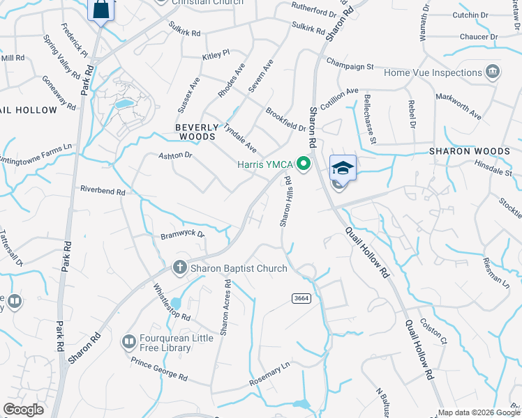 map of restaurants, bars, coffee shops, grocery stores, and more near 5816 Barrowlands Court in Charlotte