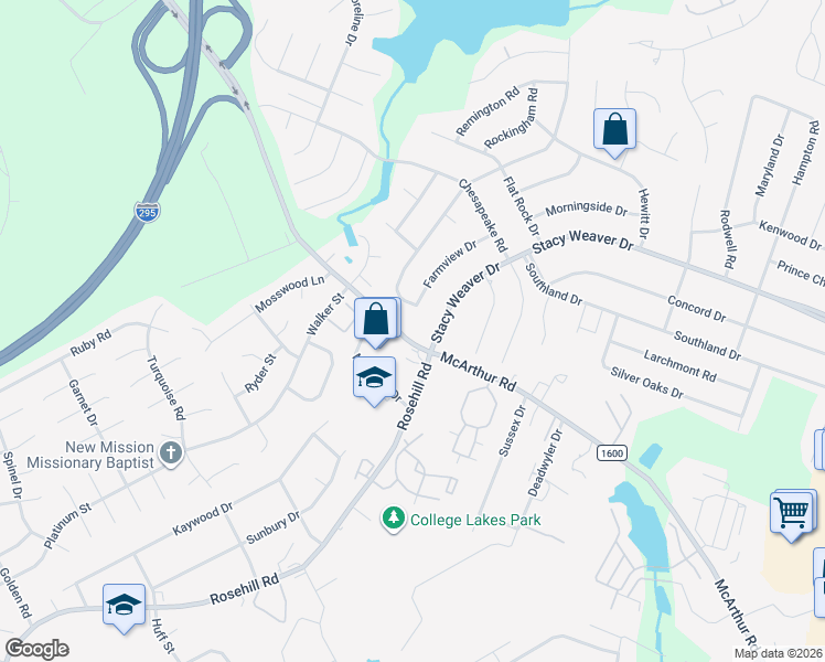 map of restaurants, bars, coffee shops, grocery stores, and more near 919 McArthur Road in Fayetteville