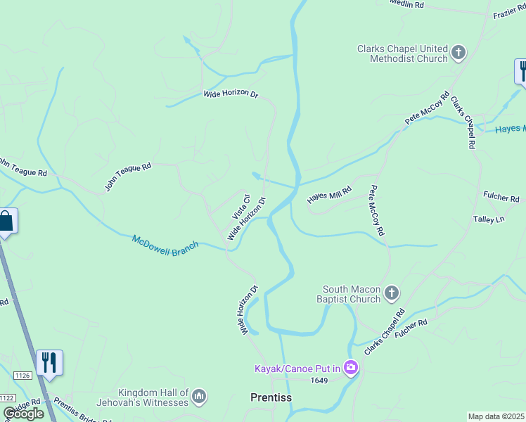 map of restaurants, bars, coffee shops, grocery stores, and more near 2462 Wide Horizon Drive in Franklin