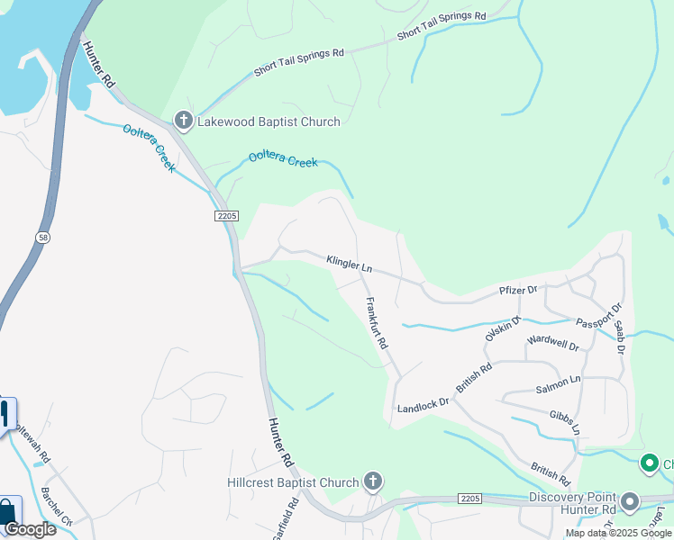 map of restaurants, bars, coffee shops, grocery stores, and more near 7209 Klingler Lane in Ooltewah