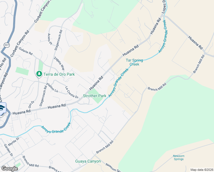 map of restaurants, bars, coffee shops, grocery stores, and more near 1264 Huasna Road in Arroyo Grande