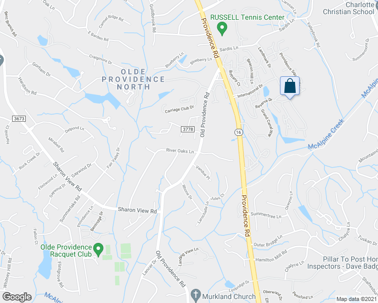 map of restaurants, bars, coffee shops, grocery stores, and more near 701 River Oaks Lane in Charlotte