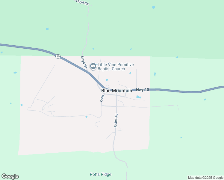 map of restaurants, bars, coffee shops, grocery stores, and more near Arkansas 10 in Blue Mountain