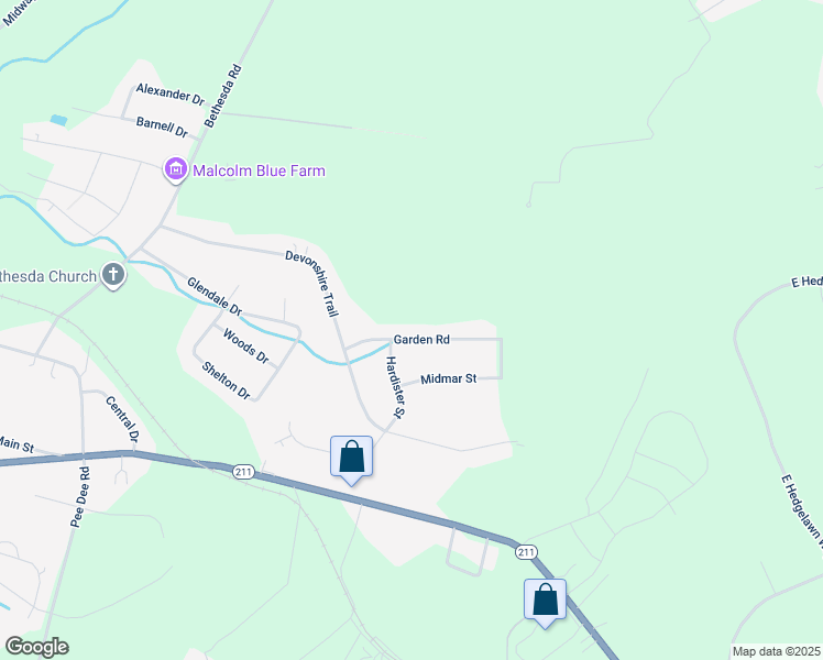 map of restaurants, bars, coffee shops, grocery stores, and more near 709 Garden Road in Aberdeen