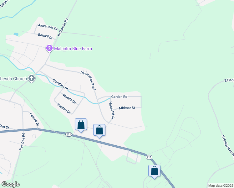 map of restaurants, bars, coffee shops, grocery stores, and more near 709 Garden Road in Aberdeen