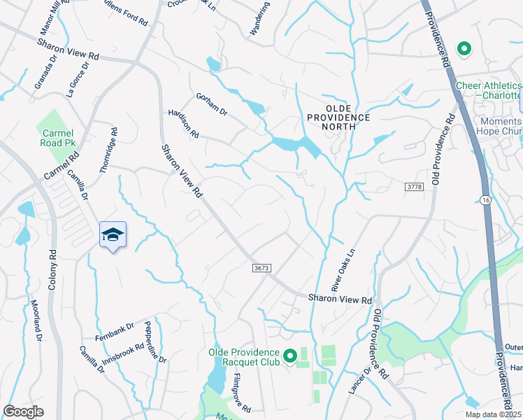 map of restaurants, bars, coffee shops, grocery stores, and more near 2201 Delpond Lane in Charlotte