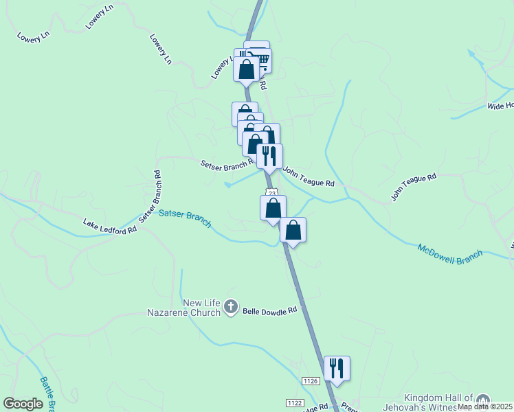 map of restaurants, bars, coffee shops, grocery stores, and more near 3157 Georgia Road in Franklin