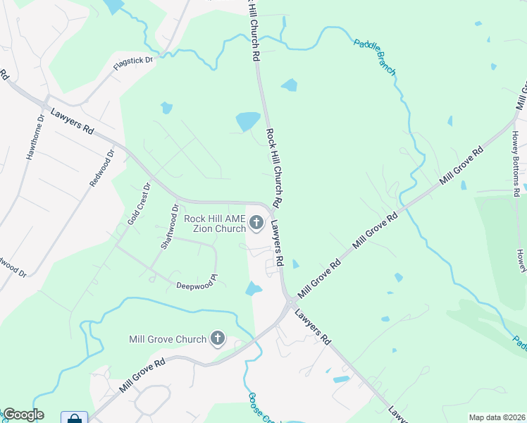 map of restaurants, bars, coffee shops, grocery stores, and more near 15940 Lawyers Road in Matthews