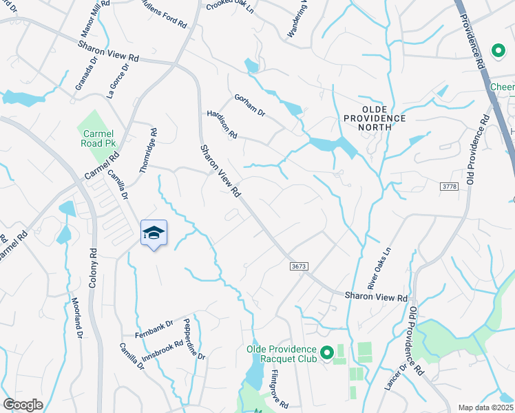 map of restaurants, bars, coffee shops, grocery stores, and more near 2222 Delpond Lane in Charlotte