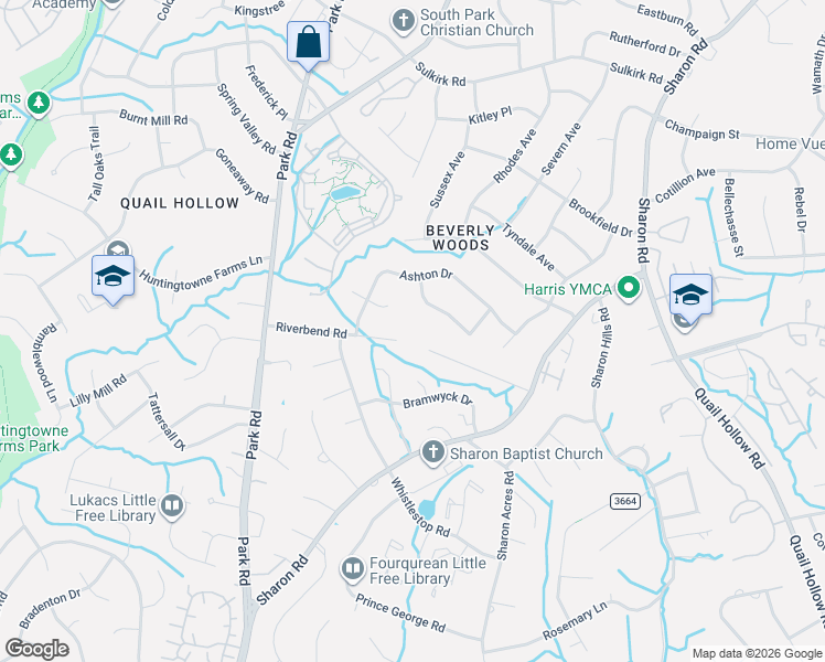 map of restaurants, bars, coffee shops, grocery stores, and more near in Charlotte