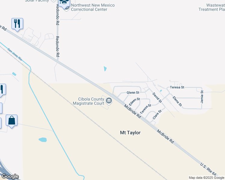map of restaurants, bars, coffee shops, grocery stores, and more near 132 Michael Street in Grants
