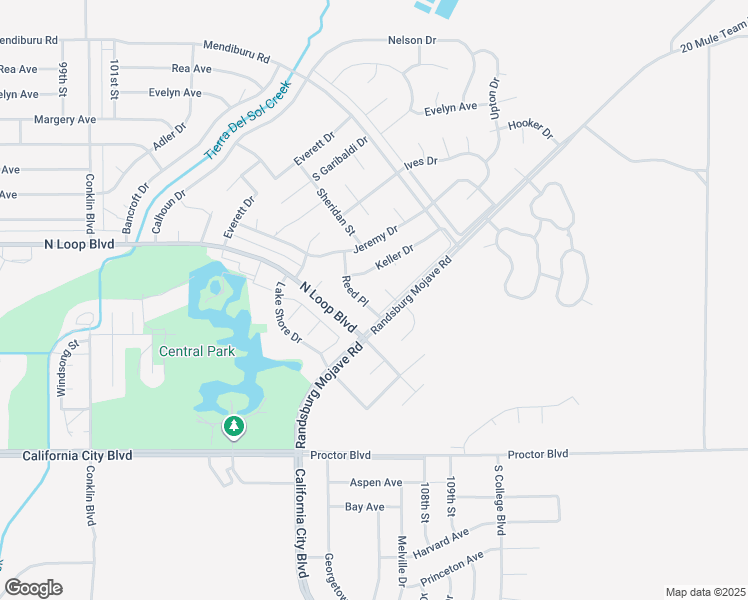 map of restaurants, bars, coffee shops, grocery stores, and more near 21370 Reed Place in California City