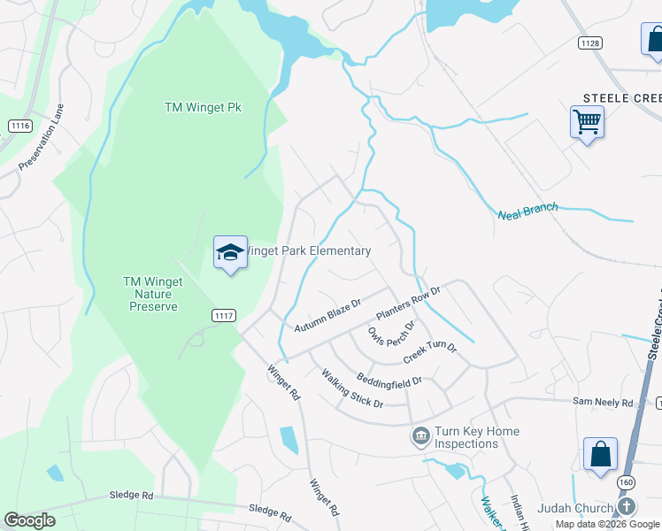 map of restaurants, bars, coffee shops, grocery stores, and more near 12509 Britton Wood Pl in Charlotte