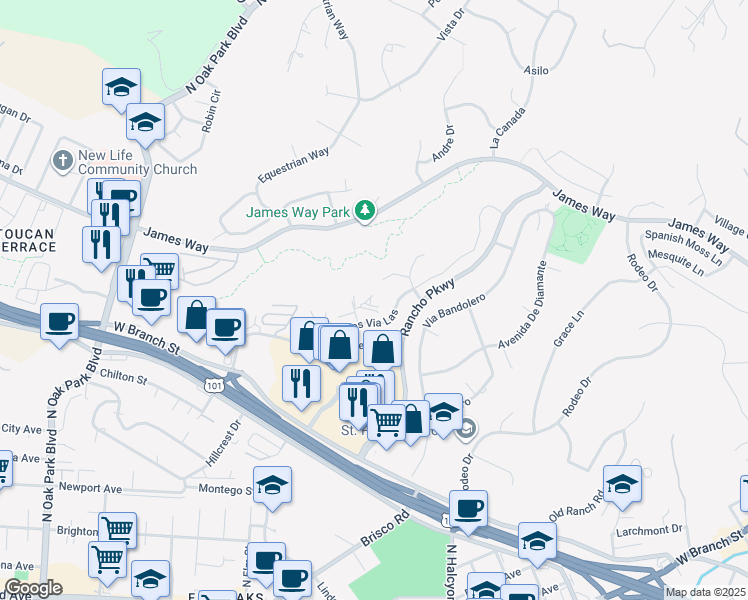 map of restaurants, bars, coffee shops, grocery stores, and more near 532 Calle Cuervo in Arroyo Grande
