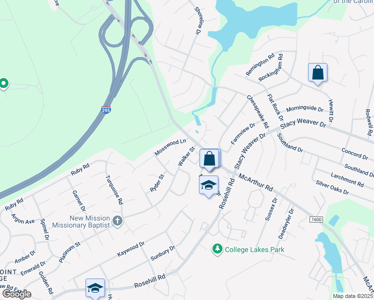 map of restaurants, bars, coffee shops, grocery stores, and more near 616 Walker Street in Fayetteville