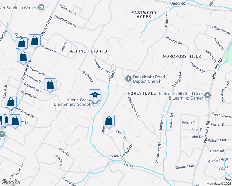 map of restaurants, bars, coffee shops, grocery stores, and more near 4651 Sherry Lane in Red Bank