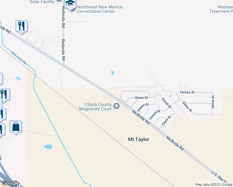map of restaurants, bars, coffee shops, grocery stores, and more near 132 Michael Street in Grants