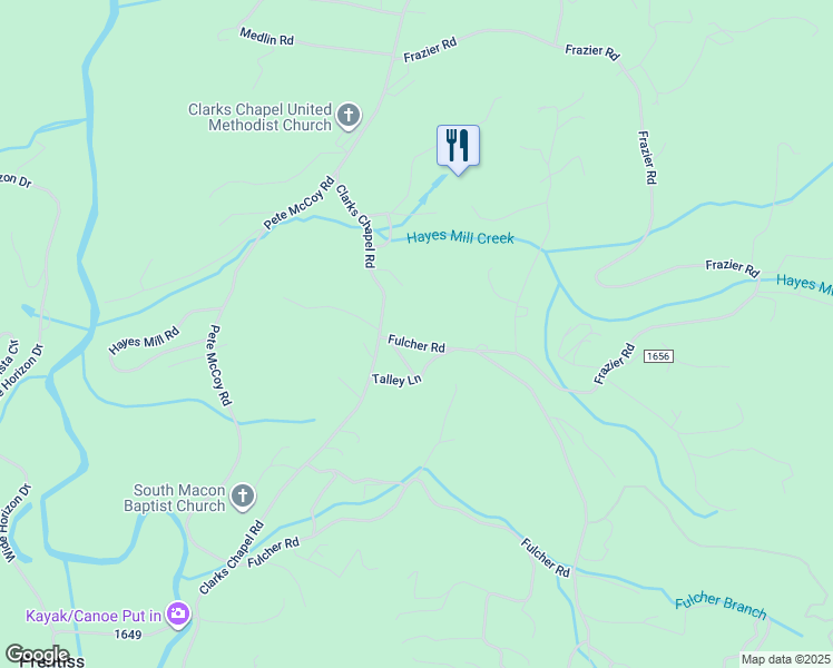 map of restaurants, bars, coffee shops, grocery stores, and more near 76 Fulcher Road in Franklin