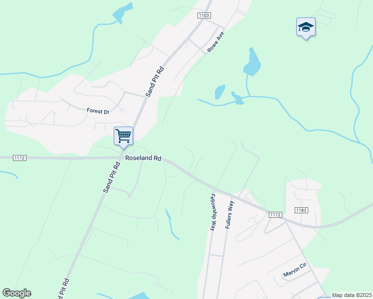 map of restaurants, bars, coffee shops, grocery stores, and more near 1212 Roseland Road in Aberdeen