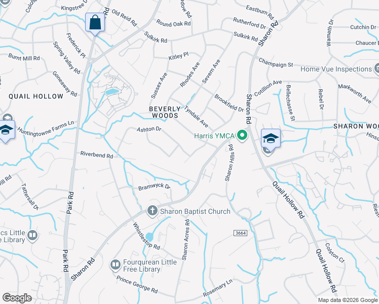 map of restaurants, bars, coffee shops, grocery stores, and more near 4236 Glenfall Avenue in Charlotte