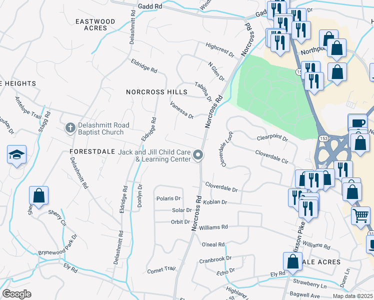 map of restaurants, bars, coffee shops, grocery stores, and more near 1312 Michael Lane in Chattanooga