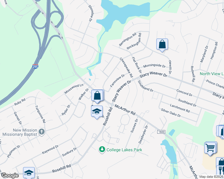 map of restaurants, bars, coffee shops, grocery stores, and more near 524 Stacy Weaver Drive in Fayetteville